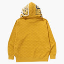 Bape College Monogram Relaxed Fit Shark Full Zip Hoodie Yellow