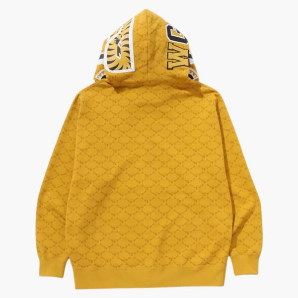 Bape College Monogram uvolněný fit Shark Full Zip Hoodie Yellow