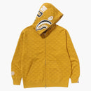 Bape College Monogram Relaxed Fit Shark Full Zip Hoodie Yellow