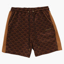 Bape College Monogram Relaxed Fit Sweat Shorts Brown
