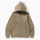 Bape College One Point Online Exclusive Full Zip Hoodie Beige