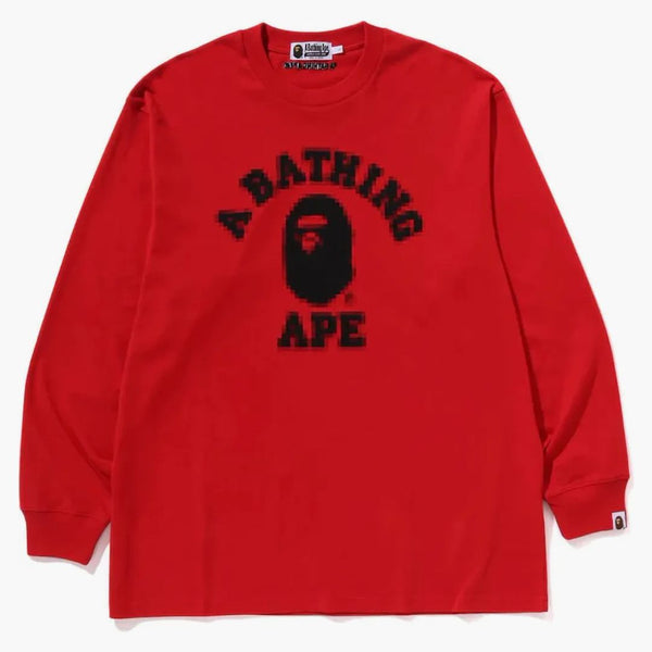 Bape College Relaxed Fit L/s Tee Red