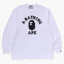 Bape College Relaxed Fit L/s Tee White