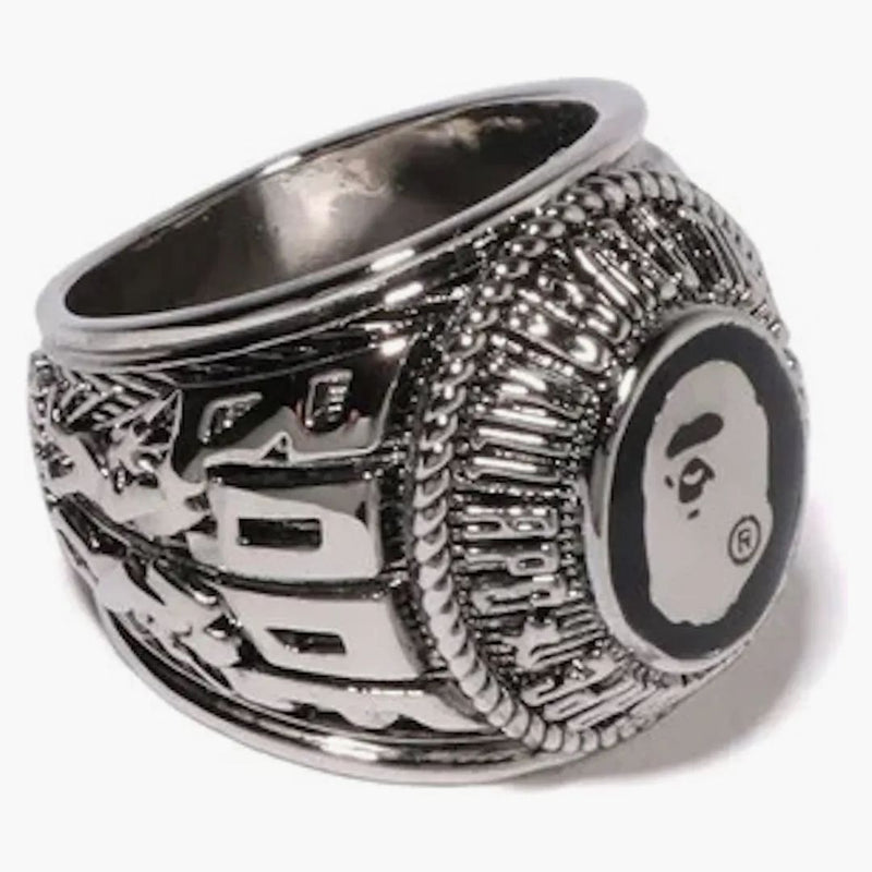 Bape College Ring Silver