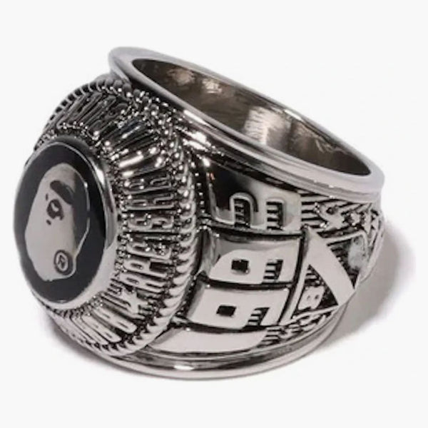 Bape College Ring Silver