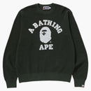 Bape College Waffle Creweck Séter verde