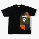 Bape Color Block Side Big Ape Head Tee Black/orange