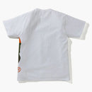 Bape Color Block Side Big Ape Head Tee White/orange