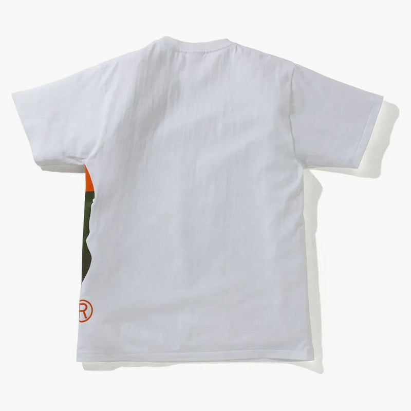 Bape Color Block Side Big Ape Head Tee White/Orange
