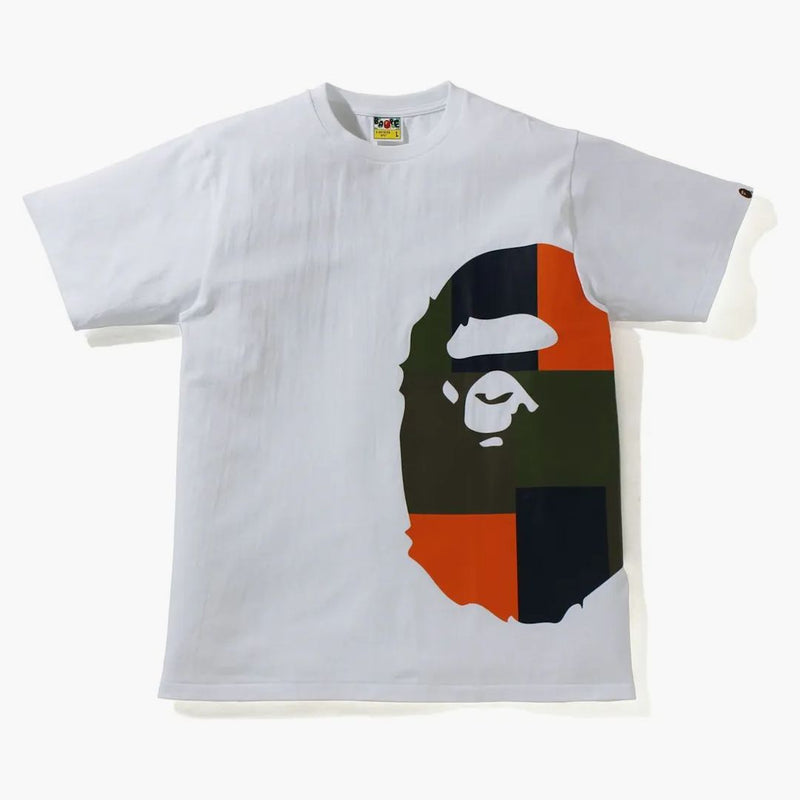 Bape Color Block Side Big Ape Head Tee White/Orange