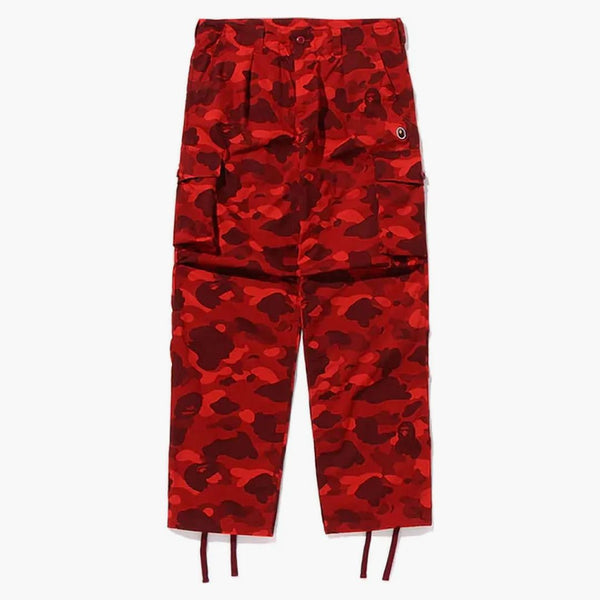 Bape Color Camo 6 kapesních kalhot červené