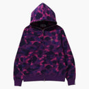 Bape Color Camo Ape Head One Point Full Zip Hoodie (fw24) Purple