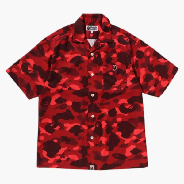 Bape Color Camo Ape Head One Point Shirt Red