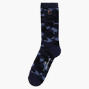 Bape Color Camo Ape Head One Point Sock Navy