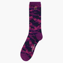 Bape Color Camo Ape Head One Point Socks Purple