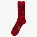 Bape Color Camo Ape Head One Point Socks Red