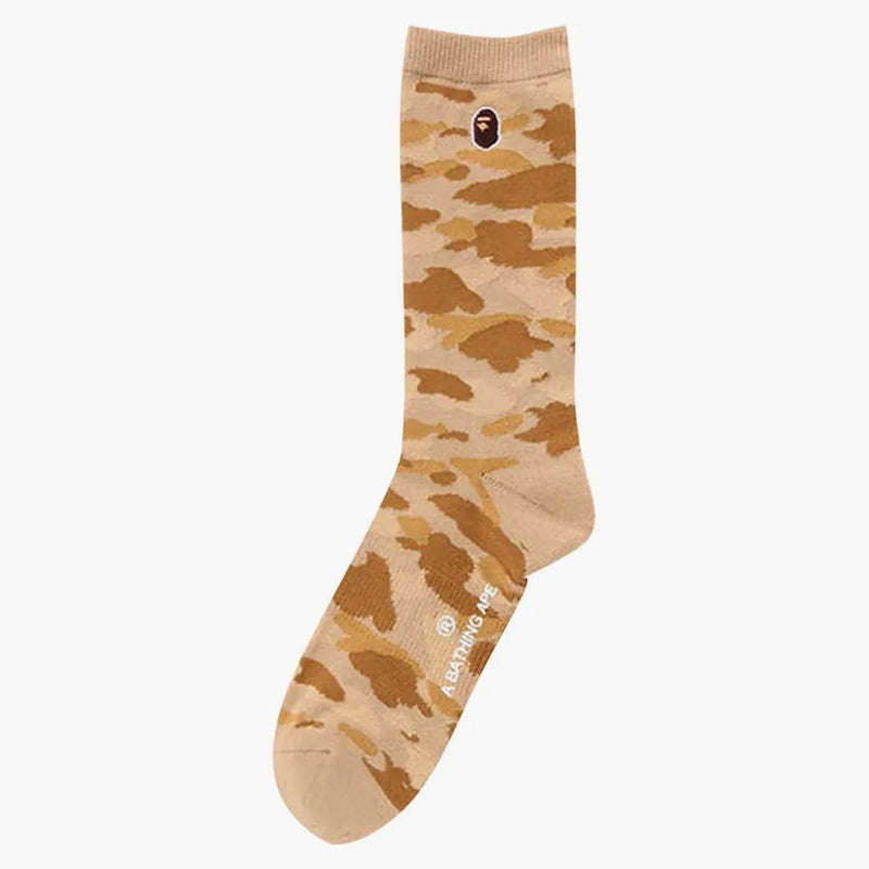 BAPE COLORE CAMO APE TESTA ONE POINT SOCKS GIALLO