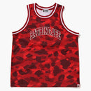 Bape Color Camo Basketball Tank Top Red