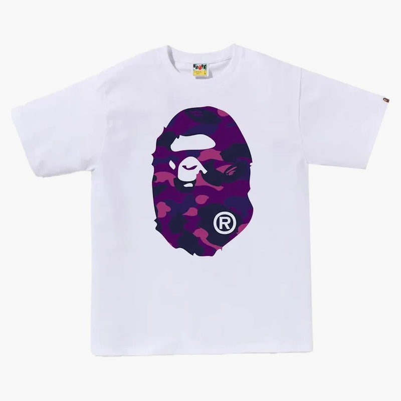 Bape Color Camo Big Ape Head Tee White/purple