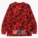 Bape Color Camo Busy Shark L/S Tea Red