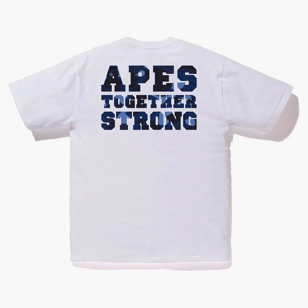 Bape Color Camo College ATS Tee White/Blue