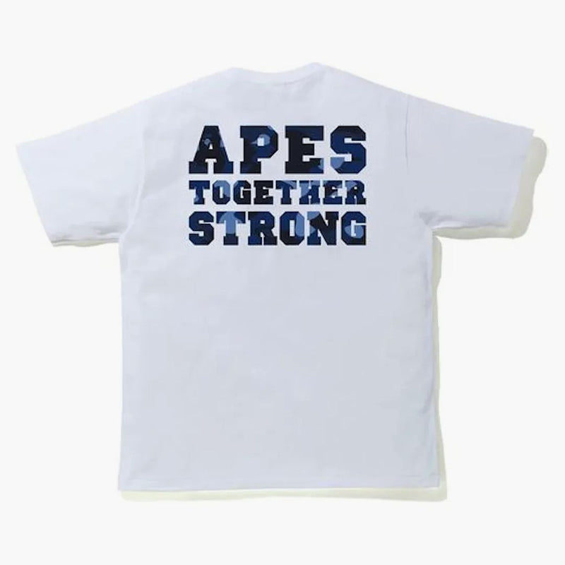 Bape Color Camo College ATS TEE White/Navy