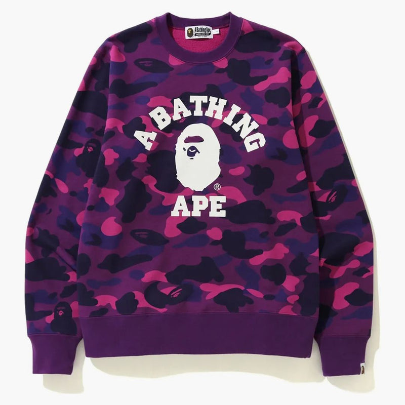Bape Color Camo College Crewneck Purple