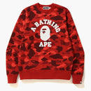 Bape Color Camo College Crewneck Red