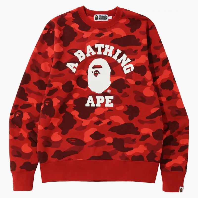 Bape Color Camo College Crewneck (SS22) Red