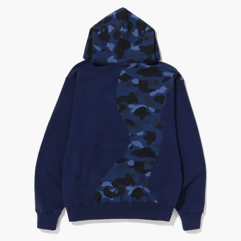 Bape Color Camo College Cutting Relaxed Fit Hoodie Navy