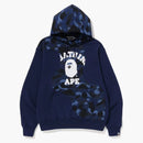 Bape Color Camo College Cutting Relaxed Fit Hoodie Navy