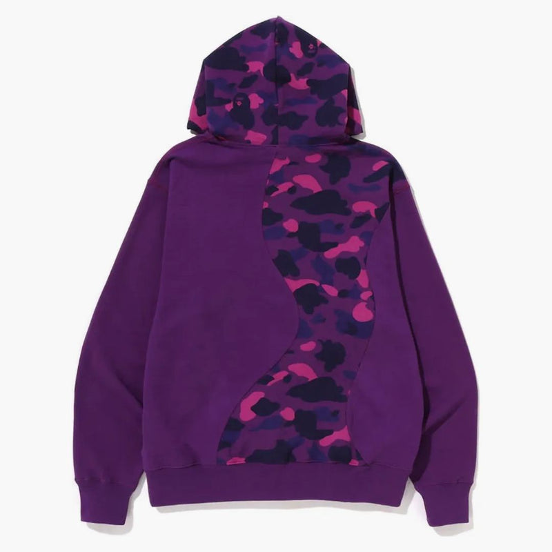 Bape Color Camo College Cutting Relaxed Fit Hoodie Purple