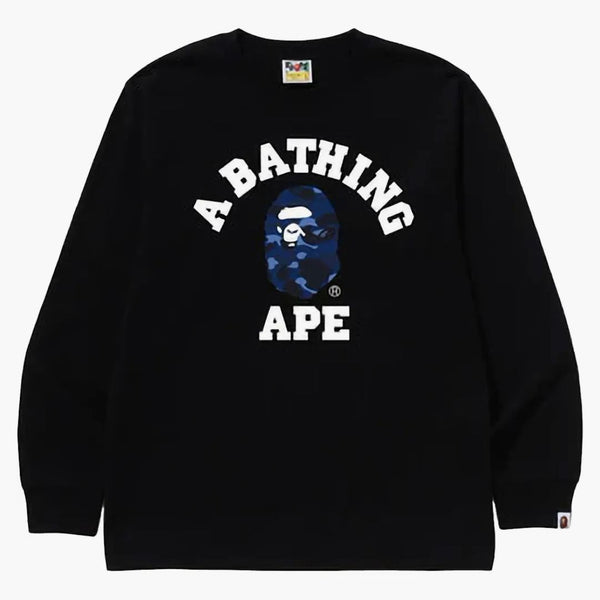 Bape Color Camo College L/s Tee (fw24) Black/navy