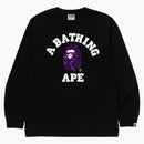 Bape Color Camo College L/s Tee (fw24) Black/purple