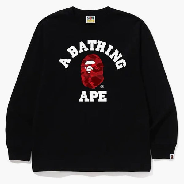 Bape Color Camo College L/s Tee (fw24) Black/red