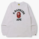 Bape Color Camo College (online Exclusive) L/s Tee (fw21) White/red