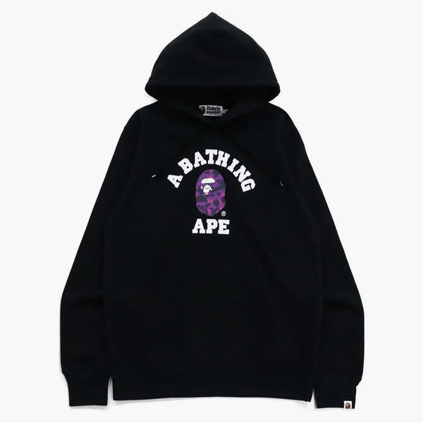 Bape Color Camo College Pullover Hoodie (FW21) Black/Purple