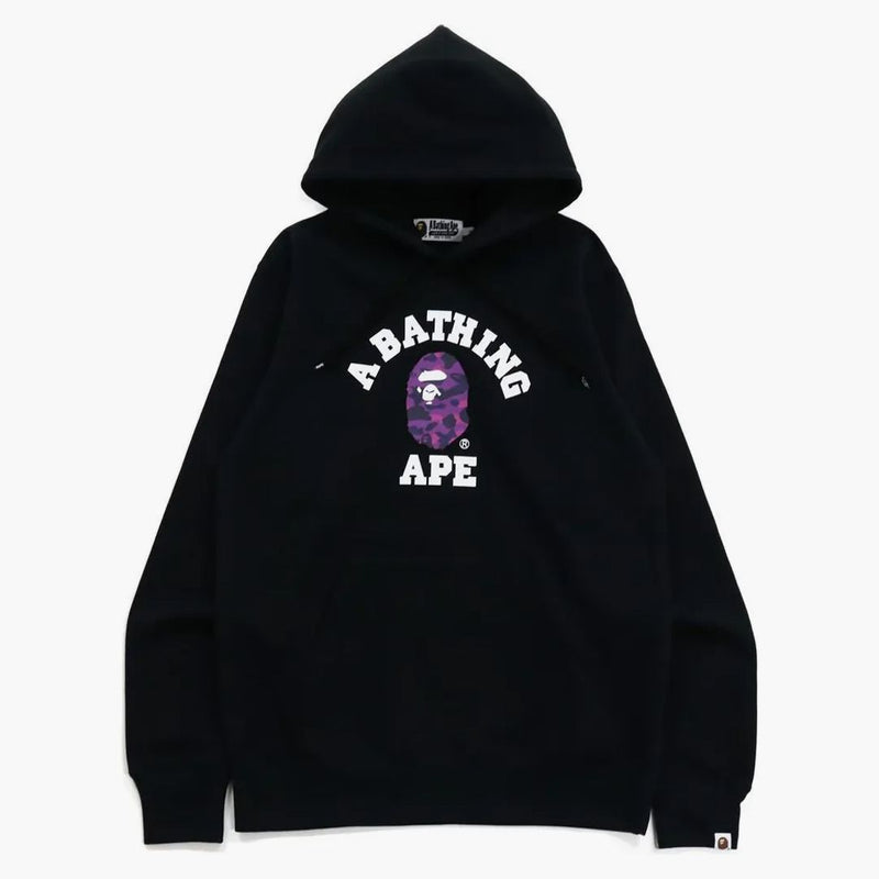 Bape Color Camo College Pullover Hoodie (FW21) Black/Purple