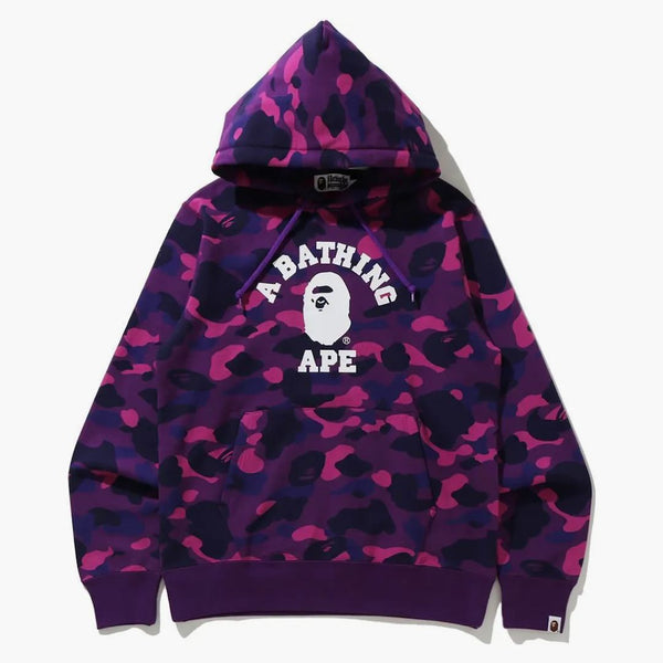 Bape Color Camo College Pullover Hoodie (SS21) Purple