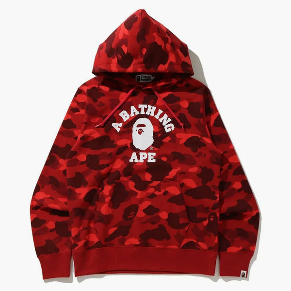Bape Color Camo College Pullover Hoodie (SS21) Red