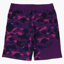 Bape Color Camo Cutting Sweat Shorts Purple