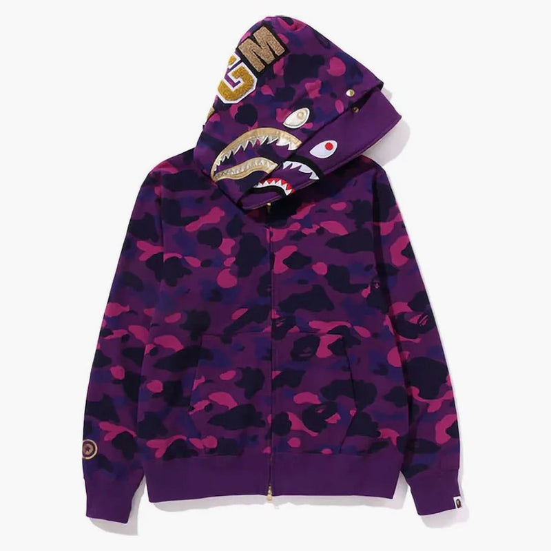 Bape Color Camo Double Shark Full Zip Hoodie (SS24) fialová