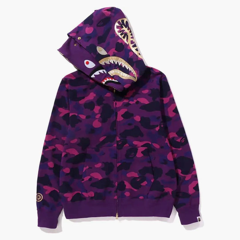 Bape Color Camo Double Shark Full Zip Hoodie (SS24) fialová