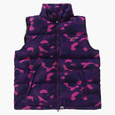 Bape Color Camo Down Vest Purple