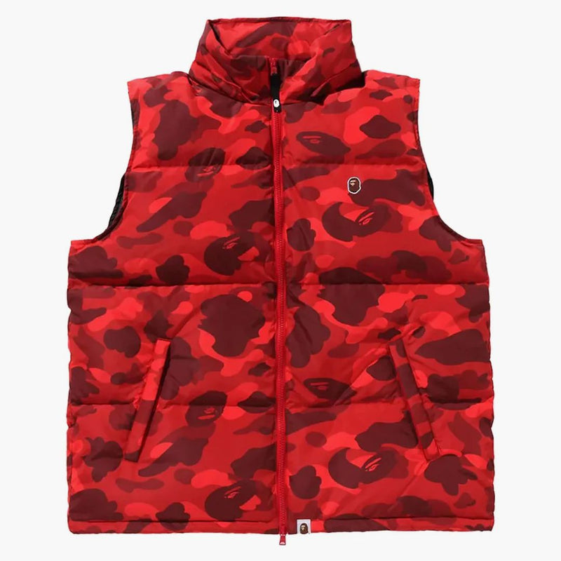 Bape Color Camo Down Vest Red