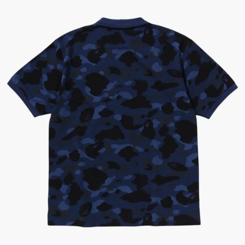 Bape Color Camo Large Ape Head Relaxed Fit Polo Shirt Navy