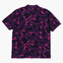 Bape Color Camo Large Ape Head Relaxed Fit Polo Shirt Purple