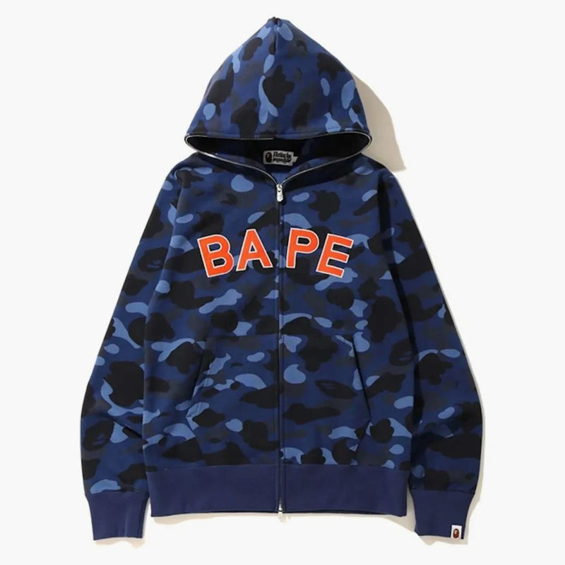 Bape Color Camo Logo Full Zip Hoodie Blue
