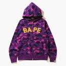 Bape Color Camo Logo Full Zip Hoodie Purple
