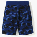 Bape Color Camo Logo Sweat Shorts Blue